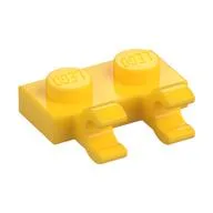 Plate Special 1 x 2 with Clips Horizontal [Open O Clips], Yellow