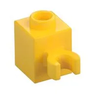 Brick Special 1 x 1 with Clip Vertical [Open O Clip, Hollow Stud], Yellow