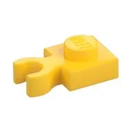 Plate Special 1 x 1 with Clip Vertical [Thick Open O Clip], Yellow