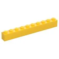 Brick 1 x 10, Yellow