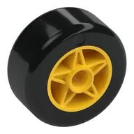 Wheel 30 x 20 with Black Tire Pattern, Yellow