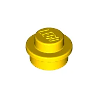 Plate Round 1 x 1 with Solid Stud, Yellow