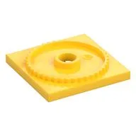 Turntable 4 x 4 Square Base, Locking, Yellow