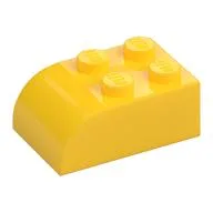 Brick Curved 2 x 3, Yellow