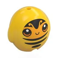 Pillow Plush Toy with Bee Print, Yellow