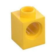 Technic Brick 1 x 1 with Pin Hole, Yellow