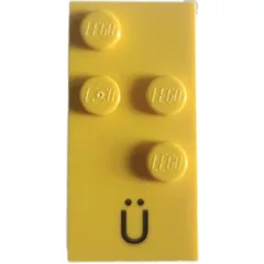 Braille Brick 2 x 4 with 4 Studs ⠳ and 'Ü' Print, Yellow