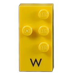 Braille Brick 2 x 4 with 4 Studs ⠺ and 'W' Print, Yellow