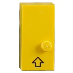Braille Brick 2 x 4 with 1 Stud ⠠ and Up Arrow Print, Yellow
