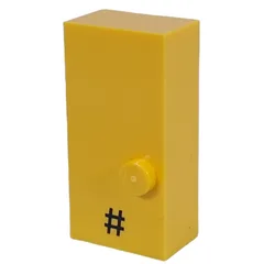 Braille Brick 2 x 4 with 1 Stud ⠠ and '#' Print, Yellow
