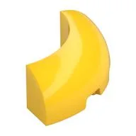 Brick Round Corner 3 x 3 x 1 No Studs, Yellow
