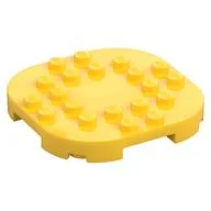 Plate Round Corners 6 x 6 x 2/3 Circle with Reduced Knobs, Yellow