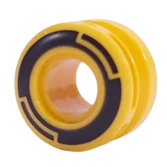 Wheel 11 x 8 with Center Groove, One Smooth Side with Black Circles Print, Yellow