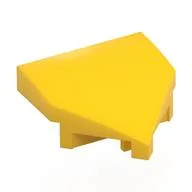 Brick Wedged, Curved 2 x 2 with Stud Notches, Yellow