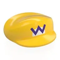 Nintendo Figure, Hat, Large with Dark Purple Wario Logo Print, Yellow