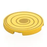 Tile Round 3 x 3 with Gold Swirl Print, Yellow