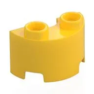 Brick Round, Half 1 x 2, Yellow