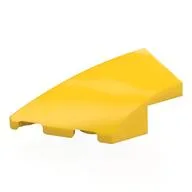 Brick Wedged, Curved 4 x 2 with Stud Notch Left, Yellow