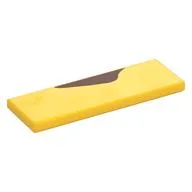 Tile 2 x 6 with Reddish Brown Splotch on Edge Print, Yellow