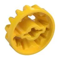 Technic Gear 14 Tooth Bevel with Axle Hole, Yellow