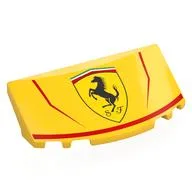 Windscreen, Curved 6 x 2 x 2 with Ferrari Logo, Red Stripes Print, Yellow