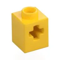 Technic Brick 1 x 1 with Axle Hole, Yellow