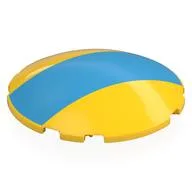 Brick Round Curved 6 x 6 x 1 with Dark Azure Stripe Print, Yellow