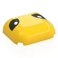 Brick Round, Curved Triple 3 x 4 x 1 with 2 x 2 x 2/3 Bottom Cutout with Black Elliptical Eyes, White Glints Print, Yellow