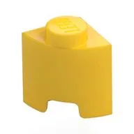 Brick Round, Quarter 1 x 1, Yellow