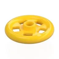 Plate Special Round 1 x 1 Stud with 3 x 3 Ring Around, Yellow