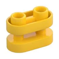 Brick Special 1 x 2 Rounded with Center Bars, Yellow