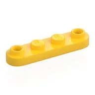 Plate Special 1 x 4 Rounded with 2 Open Studs, Yellow