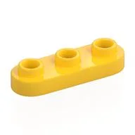 Plate Special 1 x 3 Rounded with 3 Open Studs, Yellow