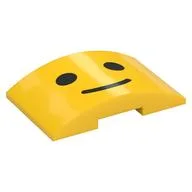 Brick Curved 4 x 6 Double, 2 x 4 Cutout with Classic Minifig Face Print, Yellow