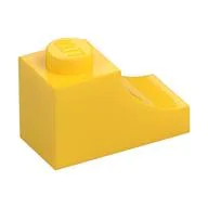 Brick Curved 2 x 1 with Inverted Cutout, Yellow