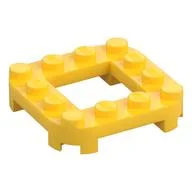 Plate Round Corners 4 x 4 x 2/3 Circle with 2 x 2 Opening, Yellow