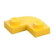 Plate Round Corner 2 x 2 with 1 x 1 Cutout, Yellow
