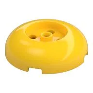 Brick Round 4 x 4 Dome Top with Round 2 x 2 Recessed, 4 Studs, Yellow