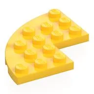 Plate Round Corner 5 x 5 with 2 x 2 Cutout, Yellow