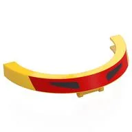 Windscreen 10 x 2 x 4 1/3 U Shape with Red Rectangle, Black Triangle Print, Yellow