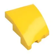 Brick Wedged, Curved 3 x 2 with Stud Notch Left, Yellow