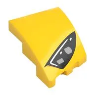 Brick Wedged, Curved 3 x 2 with Stud Notch Left with Headlight Print, Yellow