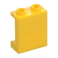 Panel 1 x 2 x 2 [Side Supports / Hollow Studs], Yellow