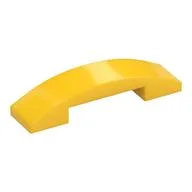 Brick Curved 4 x 1 Double, No Studs, Yellow
