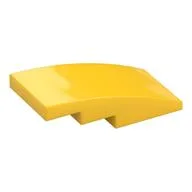 Brick Curved 4 x 2 No Studs, Yellow