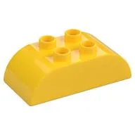 Duplo Brick 2 x 4 Curved Top, Yellow