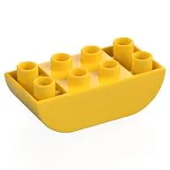 Duplo Brick 2 x 4 Curved Bottom, Yellow