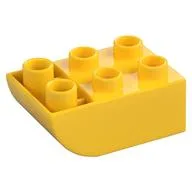 Duplo Brick 2 x 3 with Curved Bottom, Yellow