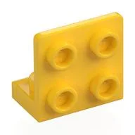 Bracket 1 x 2 - 2 x 2 Inverted, Yellow