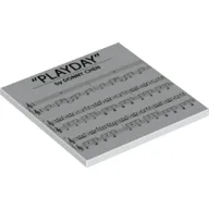 Tile 6 x 6 with 'PLAYDAY' Music Sheet Print, White